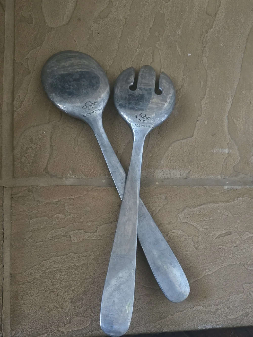 Lenox Silver Floral-Handle Salad Servers
